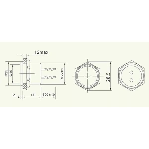 22mm Push Button Touch Piezo Switch Normal Open Momentary No Led