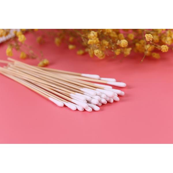 Wooden Stick Cosmetic Cotton Buds No Contaminating Adhesive Coatings