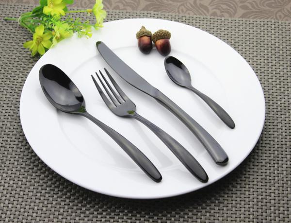 Royal 18/10 Stainless steel black flatware/colorful cutlery/wedding set