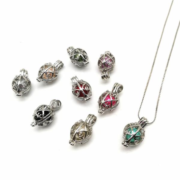 Jewelry Making Oyster Pearl Cage Bead and Essential Oil Diffuser DIY Locket Pendant