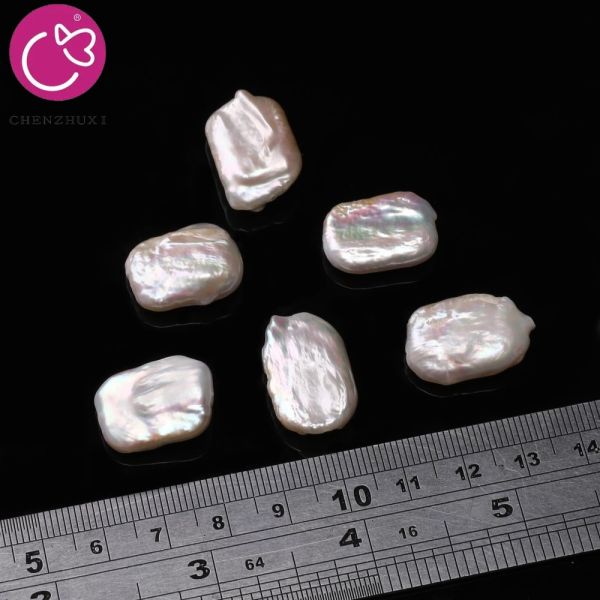 High Luster Square Pearl Natural White Freshwater Baroque Loose Pearl Strand for DIY Jewelry Making