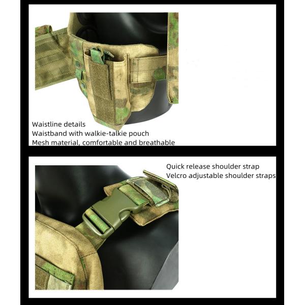 Custom 1000D Nylon Abrasion Resistant Tactical Vest With Quick Release Buckles