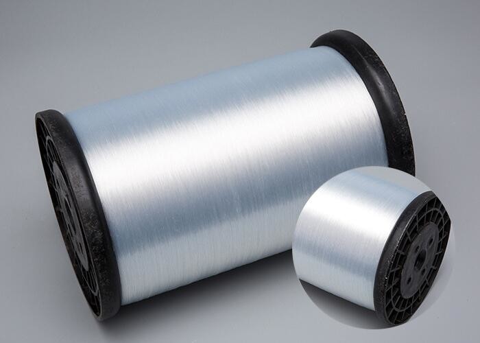Raw White / Dyed Semi Dull Polyester Monofilament Yarn 0.07mm 0.11mm For Mesh Knitting