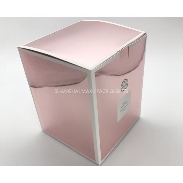 Pink Folding Cardboard Gift Boxes , Gold Foil Gift Boxes Holographic Advertising Display