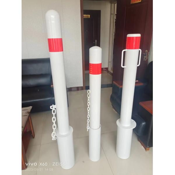 Безопасный парковочный барьер Стальной столб с отражающей лентой