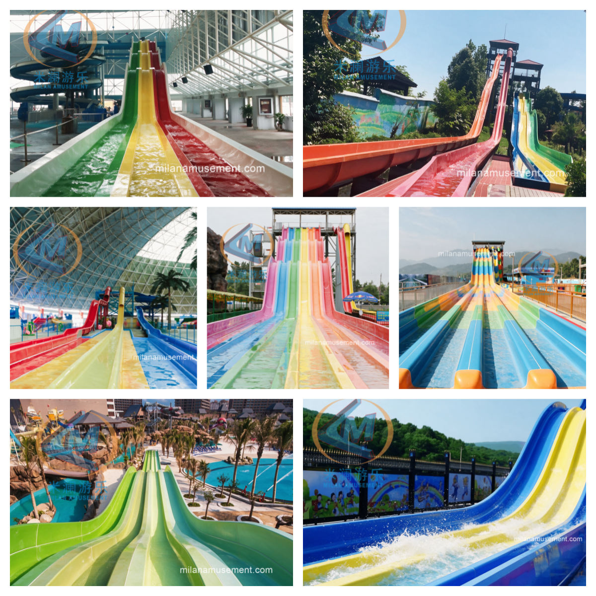 Classic Wave Racing Slide – Multi-Track Water Slide for Water Parks