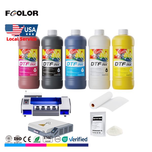 FCOLOR Premium DTF Ink for High Speed 60cm Dual Printhead Direct to Film Printing with DTF Printer Heat Press Transfer