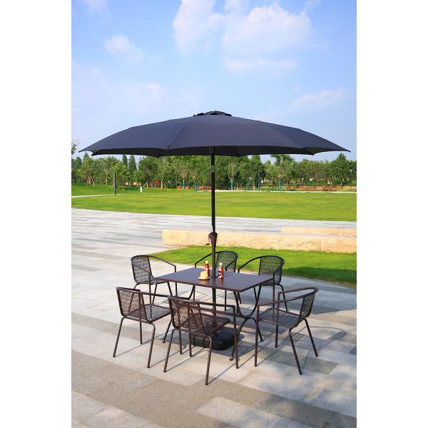 200g Polyester Fabric Round Large Garden Parasols Umbrella With Stainless Steel Pole