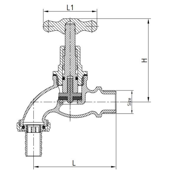 ISO228 Thread Sand Cast Brass House Stop Cock HPB 57-3 Material