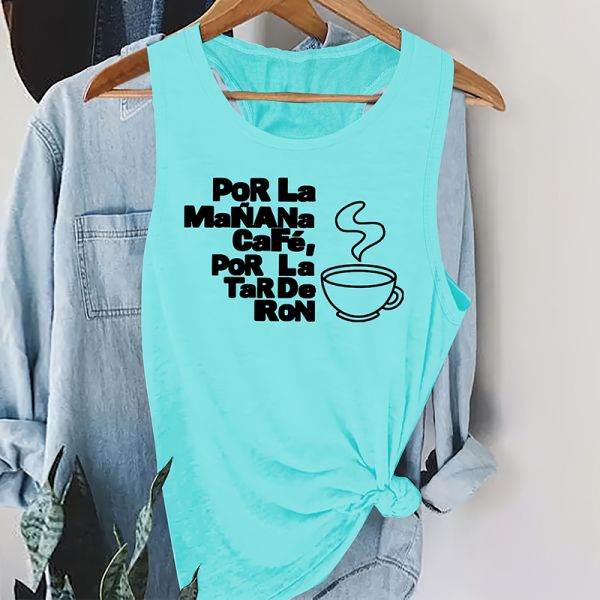 Unisex V Neck Women Tank Tops Running Printed Sleeveless T Shirts No Pockets 65cm