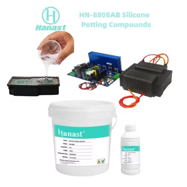 Customized 10:1 Silicone Potting Compound Glue Gel Insulation Black Liquid
