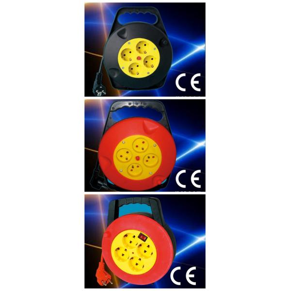 4 Way 220V Small Cable Reel Extension Cord Power Strip 16 Amp PP Material