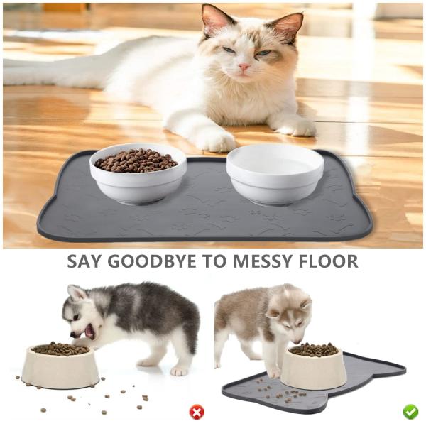 Силиконовый коврик для домашних животных для пола водонепроницаемый нескользящий коврик для кормления домашних животных поднятый край кошачий коврик для путешествий