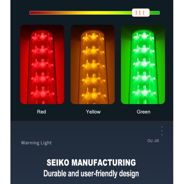 Lampe tour d'avertissement LED 24V avec 80lm/W, angle de faisceau de 360° et clignotement multicolore