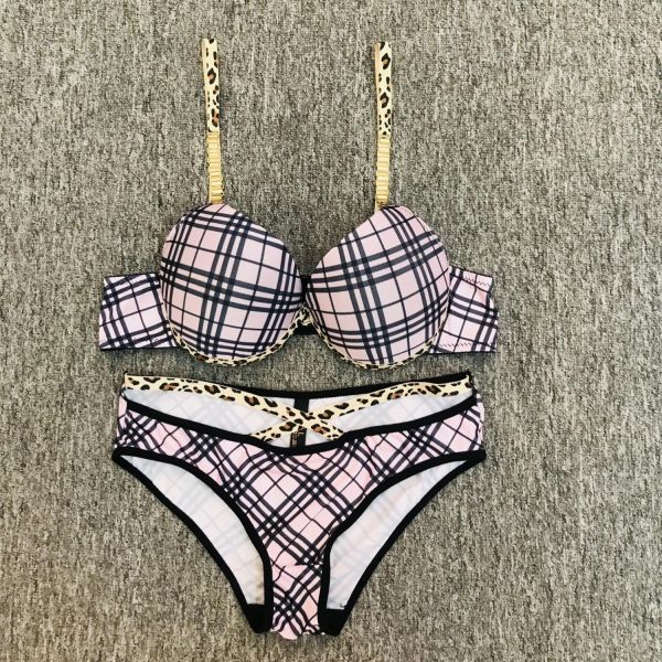 Plus Size Bra Underwear Set Wholesale Best Quality 38-44 C Low MOQ Three Quarters 3/4 Cup Underwear Set Women