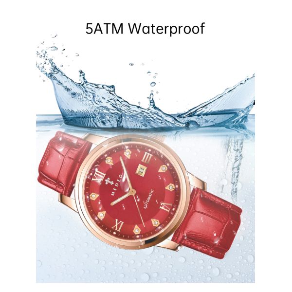 Women's Waterproof Automatic Mechanical Watch – Multiple Strap Colors Available | Custom Logo Supported