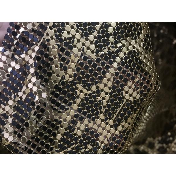 Ткань одежд мягкого гибкого золота сетки Sequin металла 3mm алюминиевая Haute
