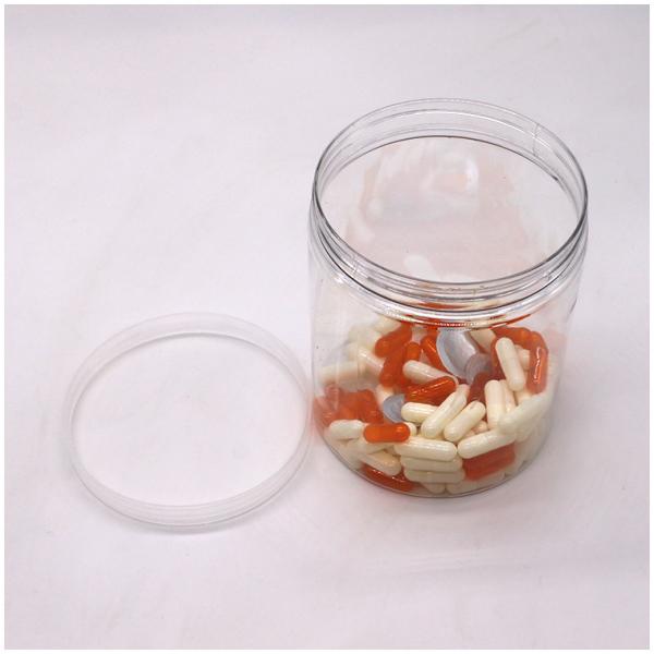 Armazenamento de alimentos feito simples 700ml PET garrafa transparente com Alumínio / plástico tampa de parafuso