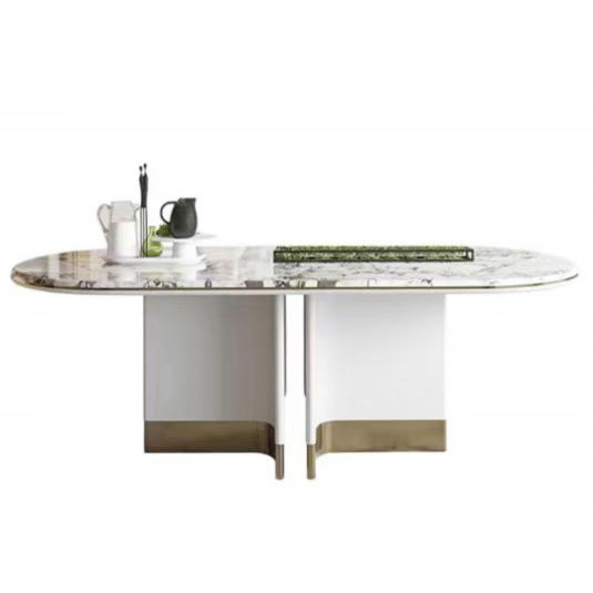 Современный столик из нержавеющей стали из мраморной площади для гостиничного банкетного зала