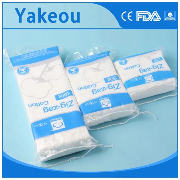 Медицинские одноразовые высокопоглощающие хлопчатобумажные складки Зиг-Заг хлопчатобумажная шерсть