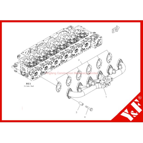 Construction Machinery Komatsu Excavator Parts PC200-8 Exhaust Manifold 6754-11-5110 6D102 Engine