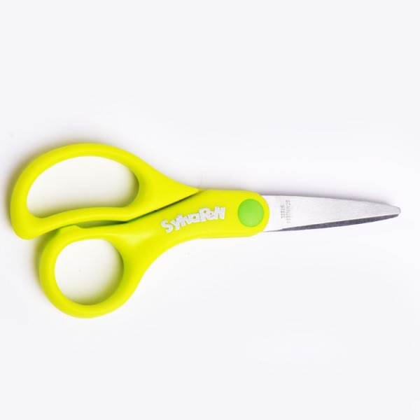 Hot selling high quality school and office stationary plastic handle 5 inch mini safety scissors