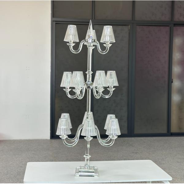 Сайксин Дизайн Высокий свадебный центровой светильник свечи кристально белые 16 рук