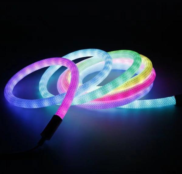 12V incrível revestimento tecido RGBW 360 graus flexível tubo macio pixel RGBIC neon nen tiras de iluminação fita