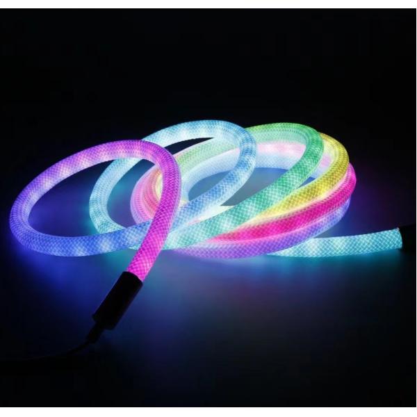 12V increíble cubierta tejida rgbw 360 grados flexible tubo blando píxel rgbic neon nen tiras de iluminación cinta