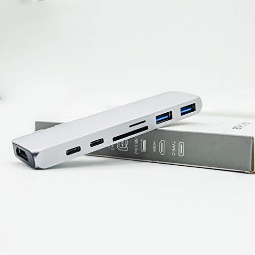 Best Type-C Duo Adapter 50Gbps MacBook Pro 2018 2017 2016 13 15,USB-C 100W Power Delivery,USBC 5Gbps Data,4K 