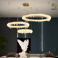 Quarto moderno postmoderno do diodo emissor de luz Ring Chandelier Clear Amber For