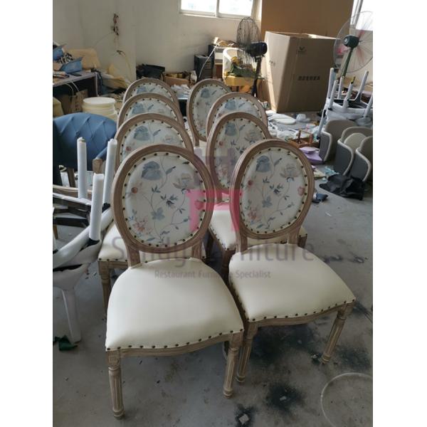 Vintage Round Back Wedding Fabric Lether Wood Restaurant Chairs