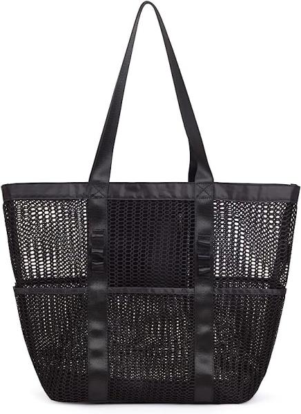 Mesh Beach Tote Large Bag Upgrade for Women with Multiple Pockets for Family Travel Swimming Waterproof Pool Bag