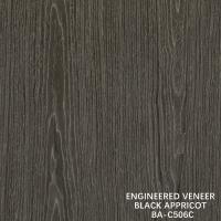 Top A Engineered Wood Veneer Washed Black Appricot Crown Grain Dark Color For Hotel Cabinet Decoration BA-C506C / 507C / 592C