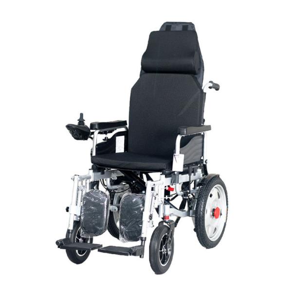 High Strength Steel Folding Electric Wheelchair for Elderly with Lead Acid Batteries Portable and Lightweight