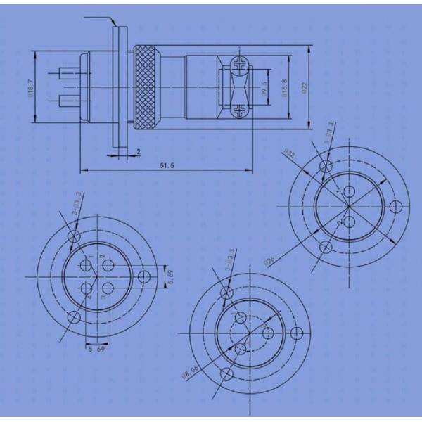 Соединители 9 RoHS GX 20 Pin 10 12 14 15 с мужчиной круглого фланца и женским набором