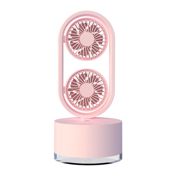 Lightweight Silent Humidifier Fan Quiet Tabletop Fan With 2000mAh Battery Plastic Design