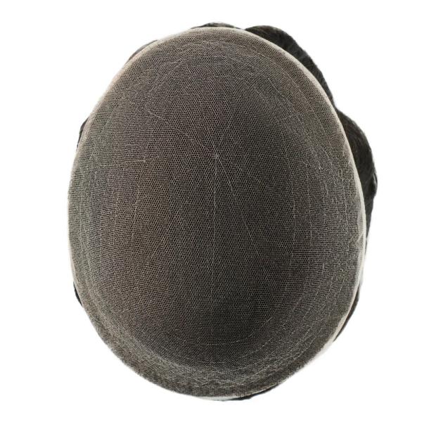 Toupee For Mens Full Lace Human Hair Replecement System Natural Hairpiece 8x10'' Color 1B#