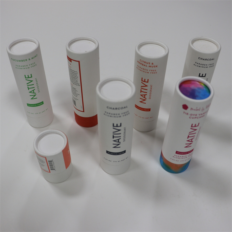 Round Cylindrical Kraft Paper Tube Box Eco Friendly CMYK Offset Foil Stamping