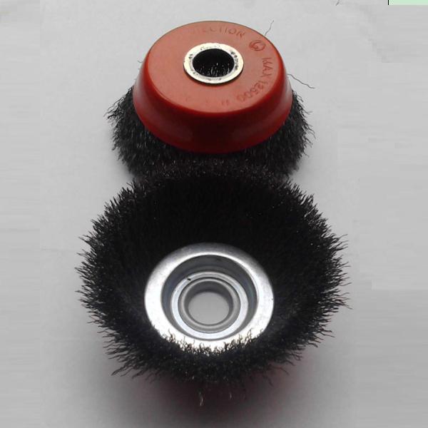 100mm OD Fine Crimped Wire Cup Brush , Rotary Steel Wire Brushes For Removal Rust