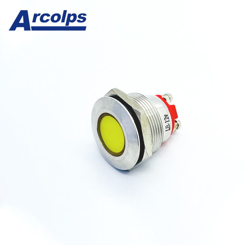 6mm 8mm 10mm 12mm Indicator Light Waterproof Flat Head Stainless Steel Pilot Power