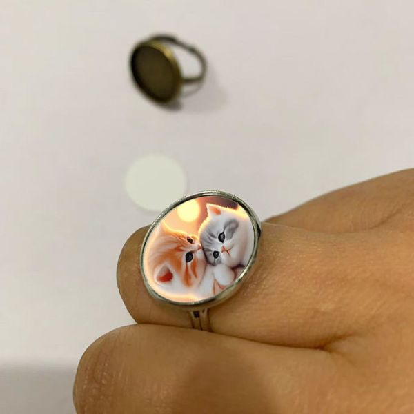 Blank Round Sublimation Ring Jewelry With Printable Aluminum Sheet