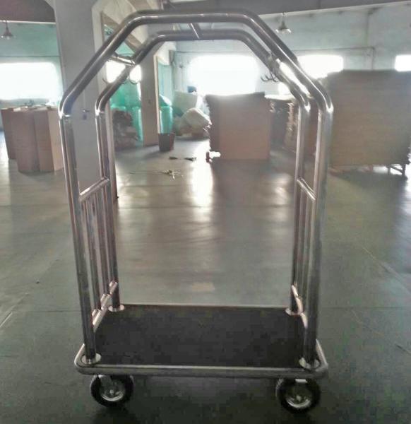 Bright Luggage Cart Hotel Display Stand With Hooks / Luggage Cart Hotel Luggage Dolly