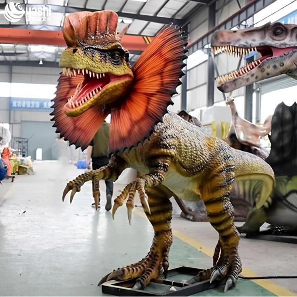 Dual Crown Dinosaur Model for Theme Parks and Jurassic Outdoor Shows