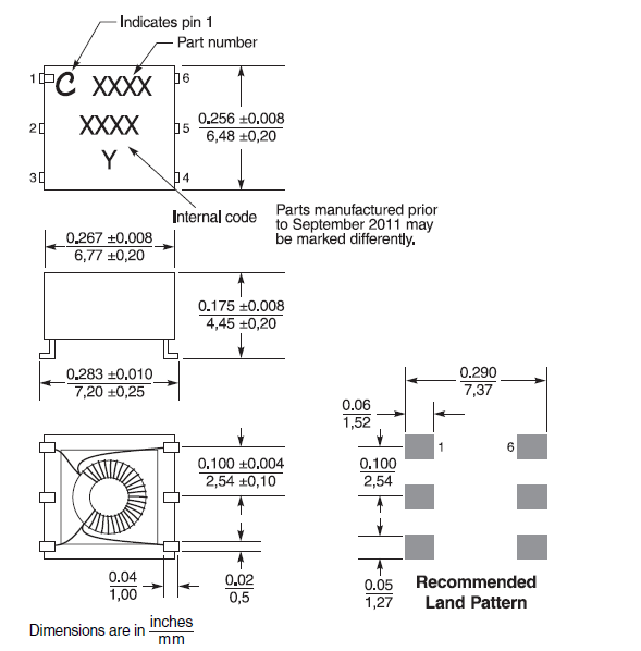 PWB-1-AL_ 300V 1/4Watt SMPS Flyback Transformer Surface Mount Wideband RF Transformers