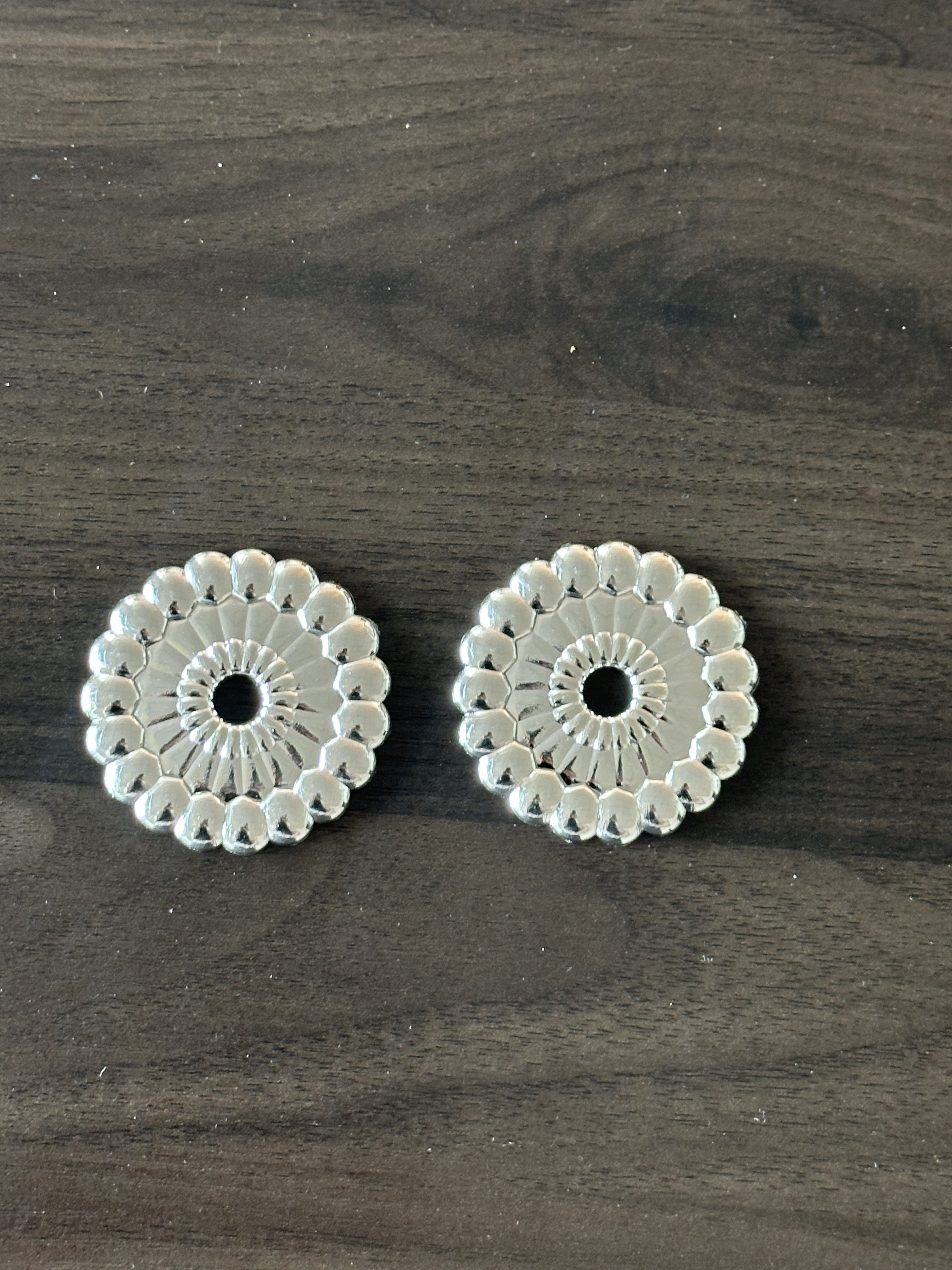 Gold Silver Tone Embossed Flower Plastic Decorative Disc Spacers, Casket Coffin Ornamental Fitting Accessories
