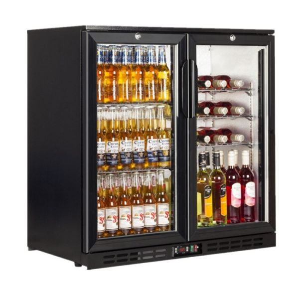 Glass Hinge Door Commercial Refrigeration Equipment Bottle Beer Display Back Bar Cooler