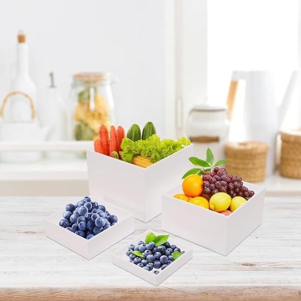 White Acrylic Five-sided Buffet Food Display Stand Cubic Cake And Dessert Display Stand For Wedding or Family Parties