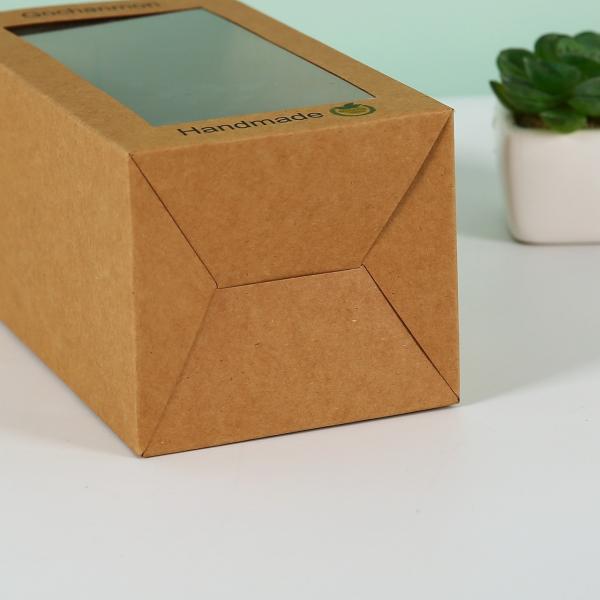 Custom Kraft Paper Folding Packaging Box With Window Square Printed Box For Tea Cosmetics And Handmade Gifts