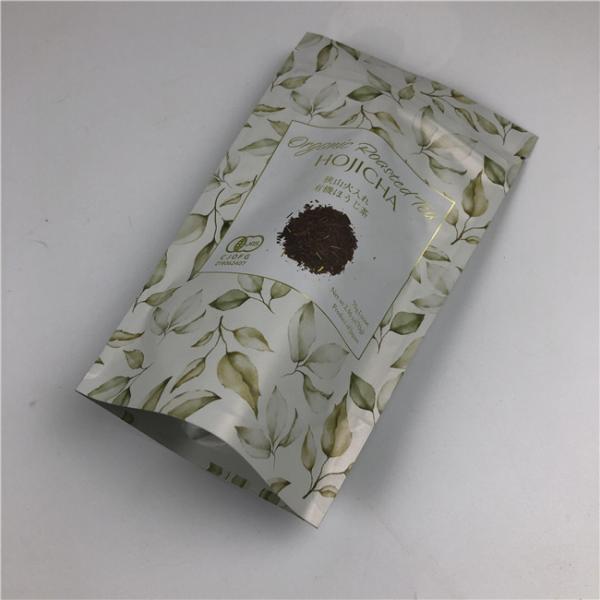 Customized Digital Printing Bags Metallic Gold Logo Stand Up Tea Packing Bags
